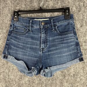 Abercrombie Fitch Shorts Womens 2 Jean Cut-Off Bottoms Blue‎ Denim High-waist